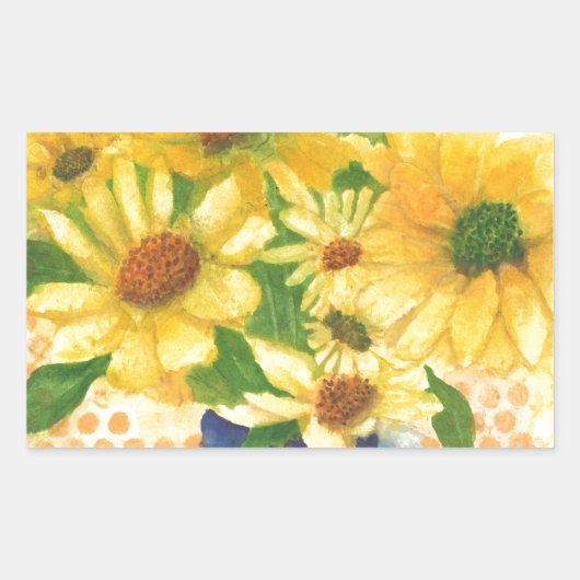 Gelbe Gänseblasen Rechteckiger Aufkleber (Vorderseite)