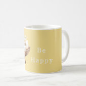 Gelbe Gänseblümchen-Blumen Eier in Schale Kaffeetasse (VorderseiteRechts)