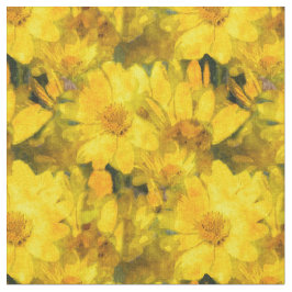 Gelbe Gänseblümchen-Blumen Stoff
