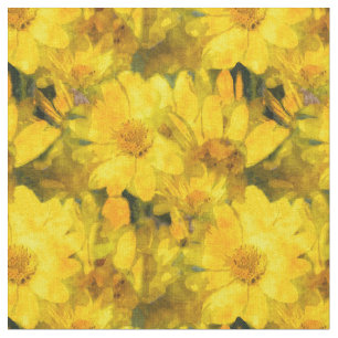 Gelbe Gänseblümchen-Blumen Stoff