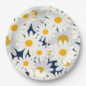 Gelbe Gänseblümchen Blumenmuster Gartenparty Servi Pappteller (Vorderseite)