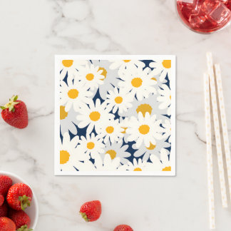 Gelbe Gänseblümchen-Blumenmuster-Gartenparty-Servi Serviette