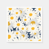 Gelbe Gänseblümchen-Blumenmuster-Gartenparty-Servi Serviette (Vorderseite)