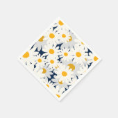 Gelbe Gänseblümchen-Blumenmuster-Gartenparty-Servi Serviette (Ecke)