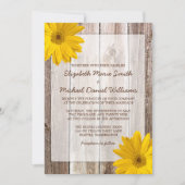 Gelbe Gänseblümchen-rustikale Scheunen-hölzerne Einladung (Vorderseite)