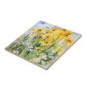 Gelbe Gänseblümchen, Wildblumen Fliese (Seite)