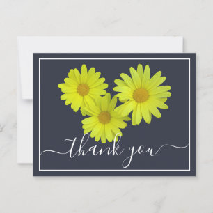 Gelbe Gänseblumen Farbige marineblaue Hintergrund  Postkarte