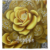 Gelbe Gärten mit goldenen Glitzer und Individuelle Duschvorhang (Vorderseite)