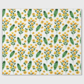 Gelbe Gartenanlage Blume Wasserfarben Muster Geschenkpapier (Flach)