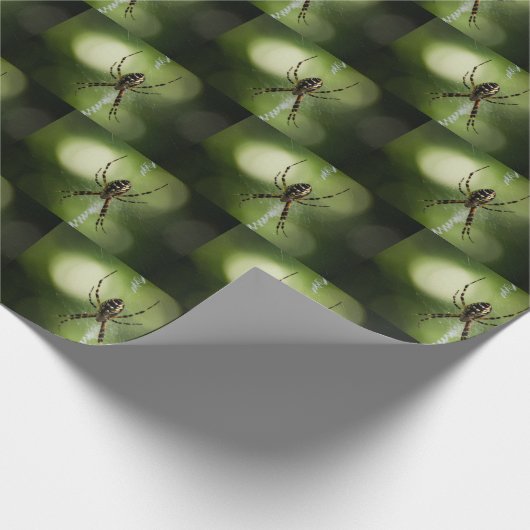 Gelbe Gartenspinne Geschenkpapier (Ecke)