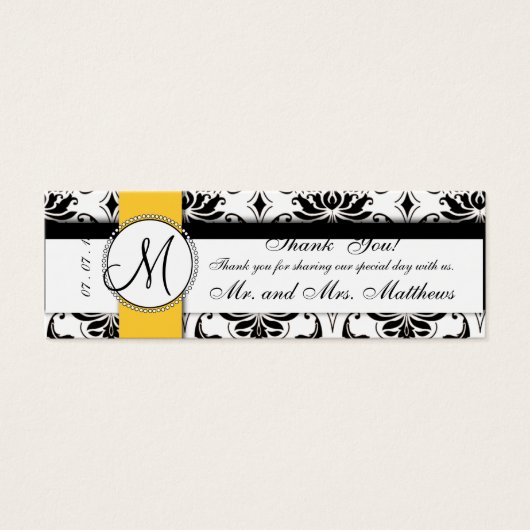 Gelbe Gastgeschenk Hochzeit-Markierung für Black D (Vorderseite)