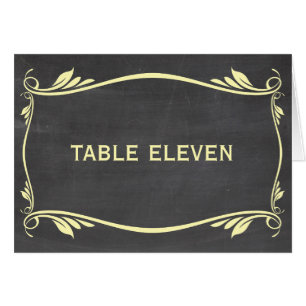 Gelbe Geblüht Chalkboard-Tischnummer