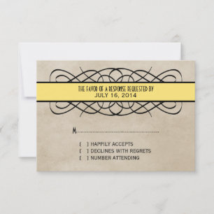 Gelbe Geblüht Grenzschutzkarte RSVP Karte