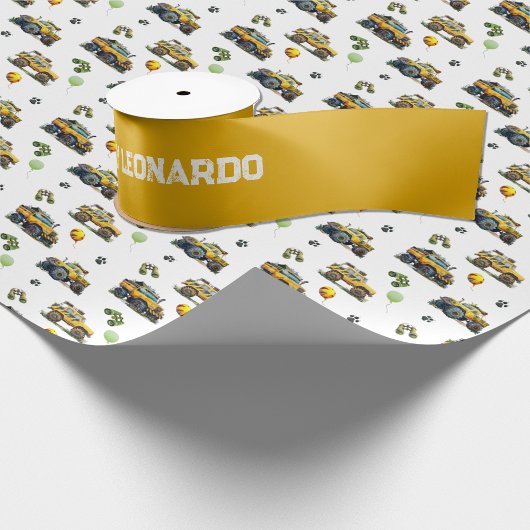 Gelbe Geburtstagsgruß mit Individuelle Name Satinband