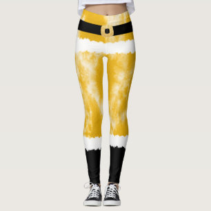 Gelbe Gefärbte Krawatte Weihnachtsmann Kostüme Wei Leggings