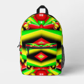 Gelbe Gelbbläschen und Streifen Abstrakt Art Bedruckter Rucksack (Vorderseite)