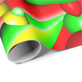 Gelbe Gelbbläschen und Streifen Abstrakt Art Geschenkpapier (Rolleneckpunkt)