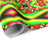 Gelbe Gelbbläschen und Streifen Abstrakt Art Geschenkpapier (Rolleneckpunkt)