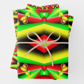 Gelbe Gelbbläschen und Streifen Abstrakt Art Geschenkpapier Set (Beispiel)