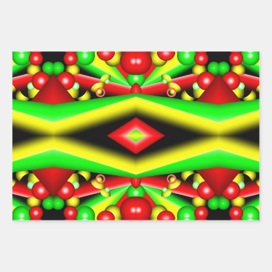 Gelbe Gelbbläschen und Streifen Abstrakt Art Geschenkpapier Set (Vorderseite)