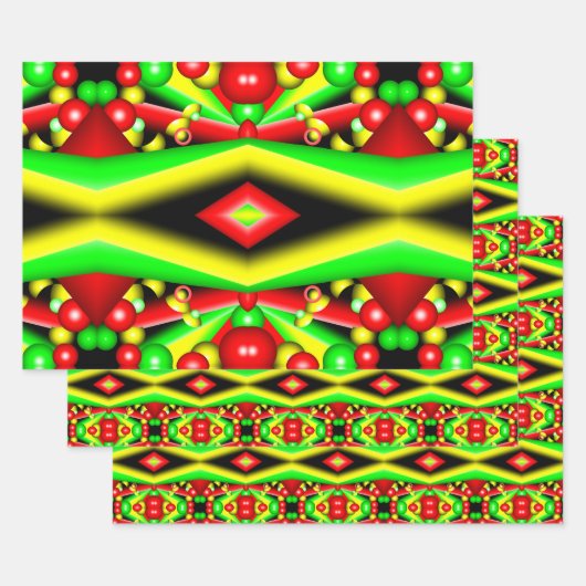 Gelbe Gelbbläschen und Streifen Abstrakt Art Geschenkpapier Set (Set)