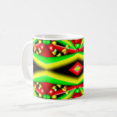 Gelbe Gelbbläschen und Streifen Abstrakt Art Kaffeetasse (Vorderseite Links)