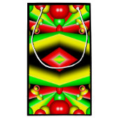 Gelbe Gelbbläschen und Streifen Abstrakt Art Kleine Geschenktüte (Rückseite)