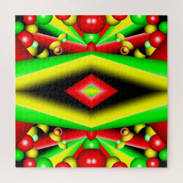 Gelbe Gelbbläschen und Streifen Abstrakt Art Puzzle