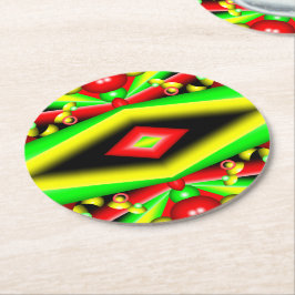 Gelbe Gelbbläschen und Streifen Abstrakt Art Runder Pappuntersetzer