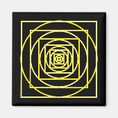 Gelbe Gelbe Creme Schwarz Magnet (Vorne)