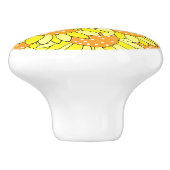 Gelbe gelbe Orangenblüten mit geschliffener Hand Keramikknauf (Seitenansicht)