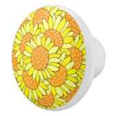 Gelbe gelbe Orangenblüten mit geschliffener Hand Keramikknauf (Rechts)