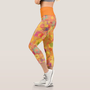Gelbe Gelbe Sonnenblumen Capri Leggings