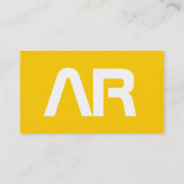 Gelbe, gelbe Visitenkarte für moderne Monogramm (Rückseite)