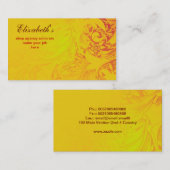 gelbe gemusterte Blumengeschäftskarte Visitenkarte (Vorne/Hinten)