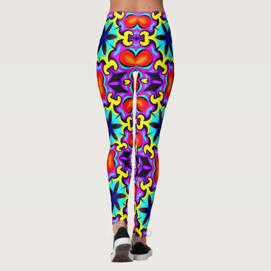 Gelbe Gemusterte Leggings (Rückseite)