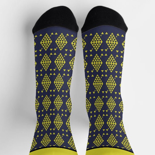 Gelbe geometrische Dreiecke Socken (Oben)