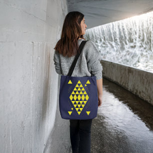 Gelbe geometrische Dreiecke Tasche
