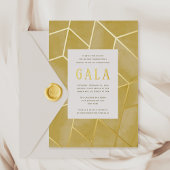 Gelbe geometrische Gala Goldene Foil Einladung