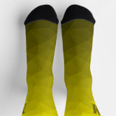 Gelbe geometrische Netz-Muster-Monogramm Socken (Oben)