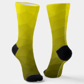 Gelbe geometrische Netz-Muster-Monogramm Socken (Gewinkelt)
