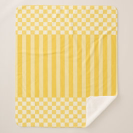 Gelbe geometrische Schachbrett und Streifen Sherpadecke