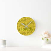 Gelbe geometrische Wanduhr (Zuhause)