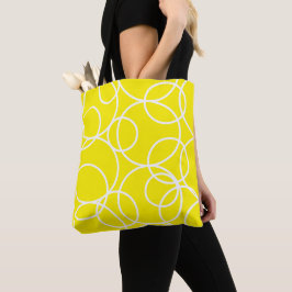 Gelbe geometrische weiße Kreise Moderne Abstrakt Tasche