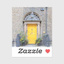 Gelbe georgische Tür in Dublin