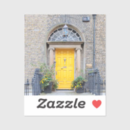 Gelbe georgische Tür in Dublin Aufkleber