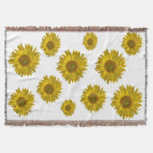 Gelbe gepanzerte Sonnenblumen auf Weiß Decke (Vorderseite)