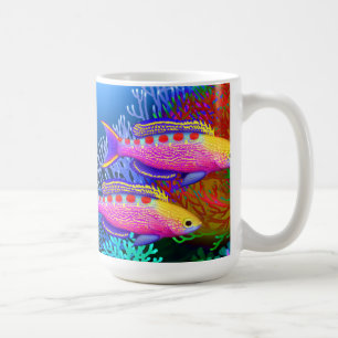 Gelbe gepunktete Anthias Riff-Fisch-Tasse Kaffeetasse