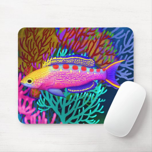 Gelbe gepunktete Anthias Riff-Fische Mousepad (Mit Mouse)