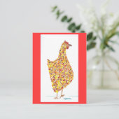 Gelbe Gepunktete Henne Postkarte (Stehend Vorderseite)